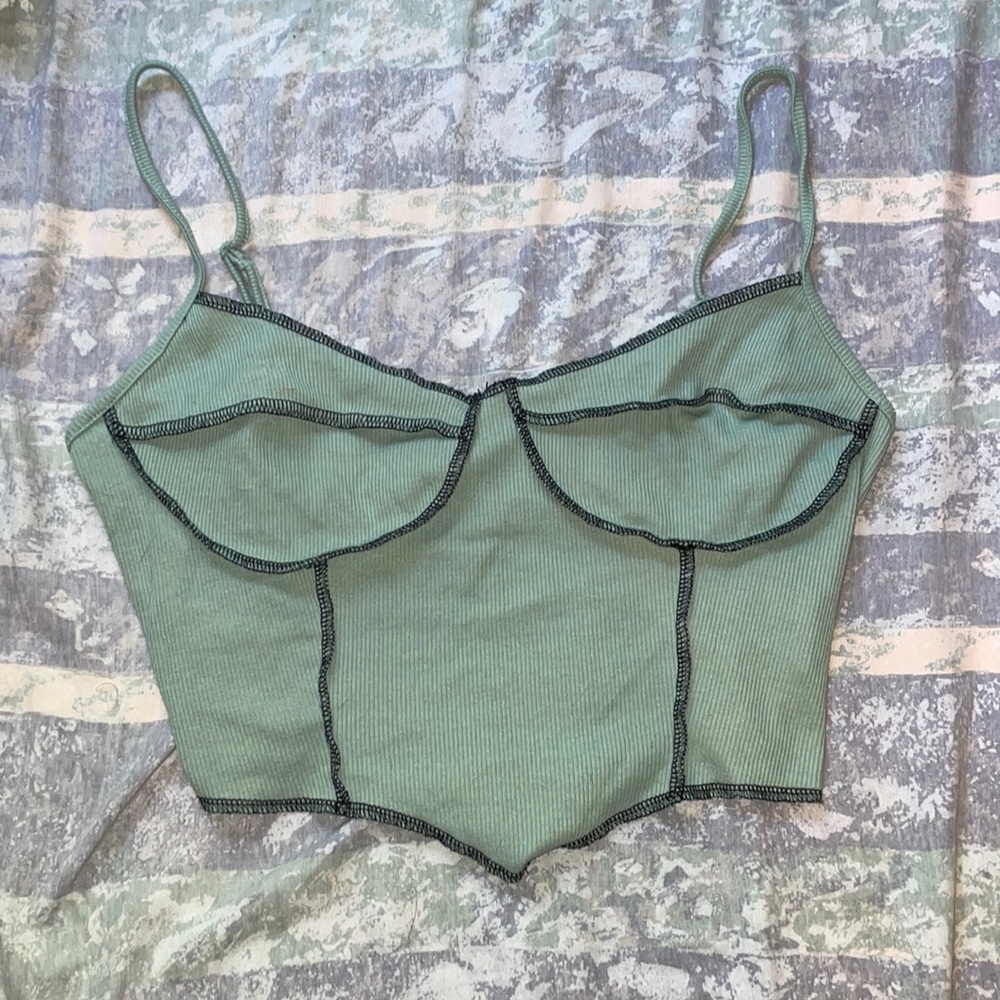green tank top